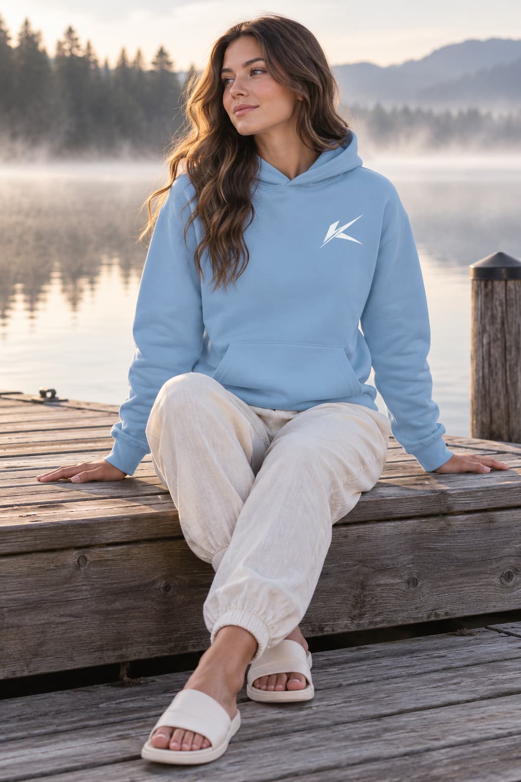 WOMENS BABY BLUE HOODIES