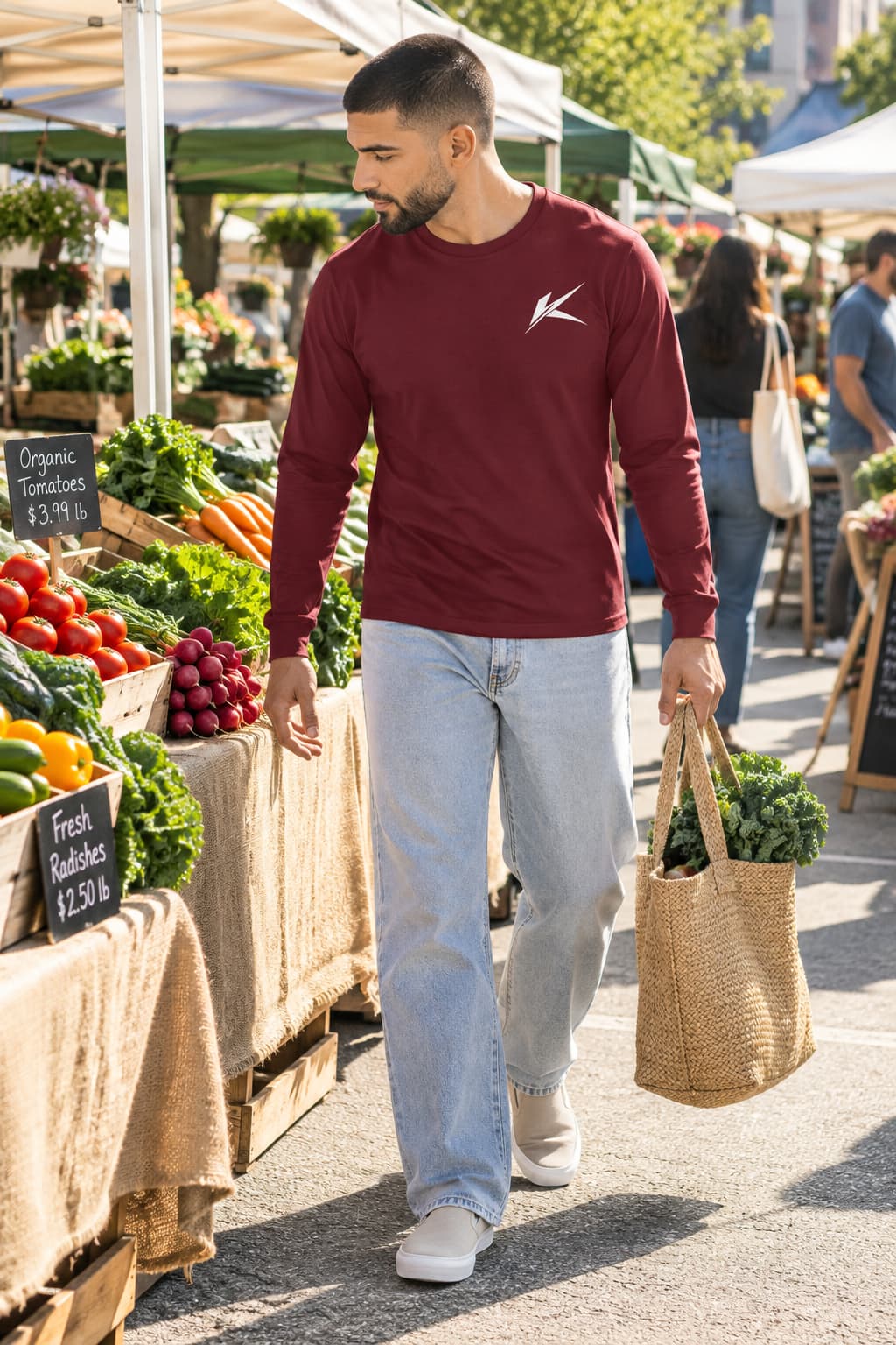MENS MAROON ROUNDNECK FULL SLEEVE
