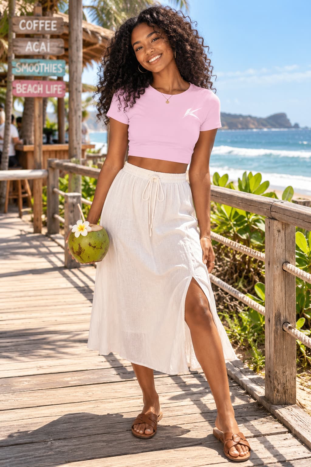 Karavirs® Arrowhead crop top in light pink for women India - view 1