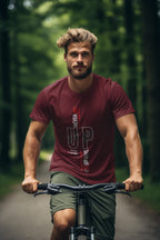 Men's Maroon Round Neck T-shirts