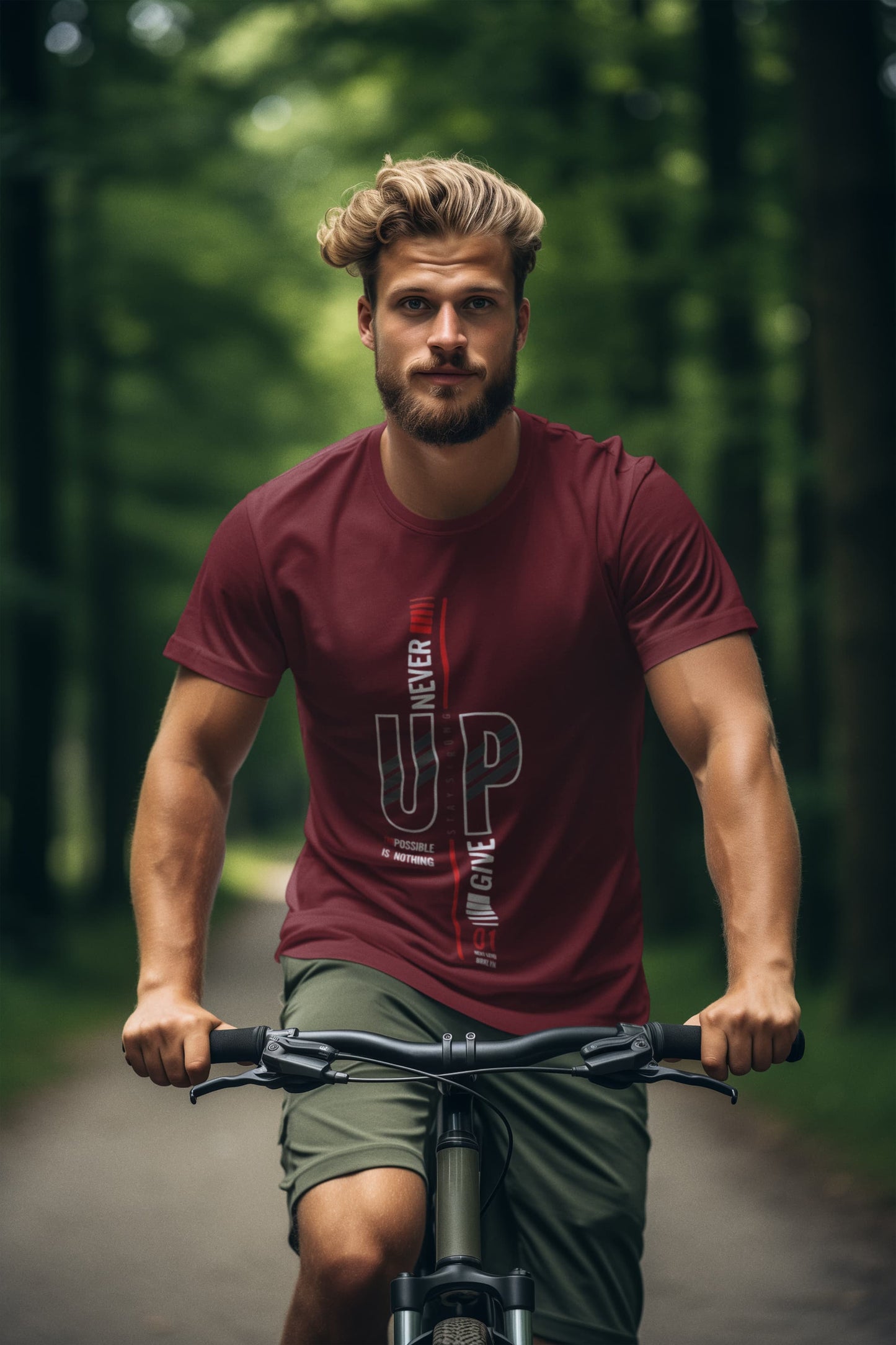 Men's Maroon Round Neck T-shirts