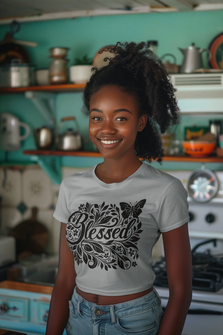 Women’s Melange Grey Crop Tops 