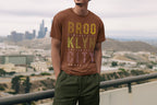 Men's Coffee Brown Round Neck T-shirts