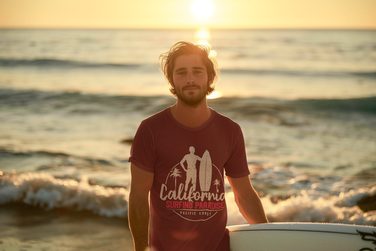 Men's Maroon Round Neck T-shirts