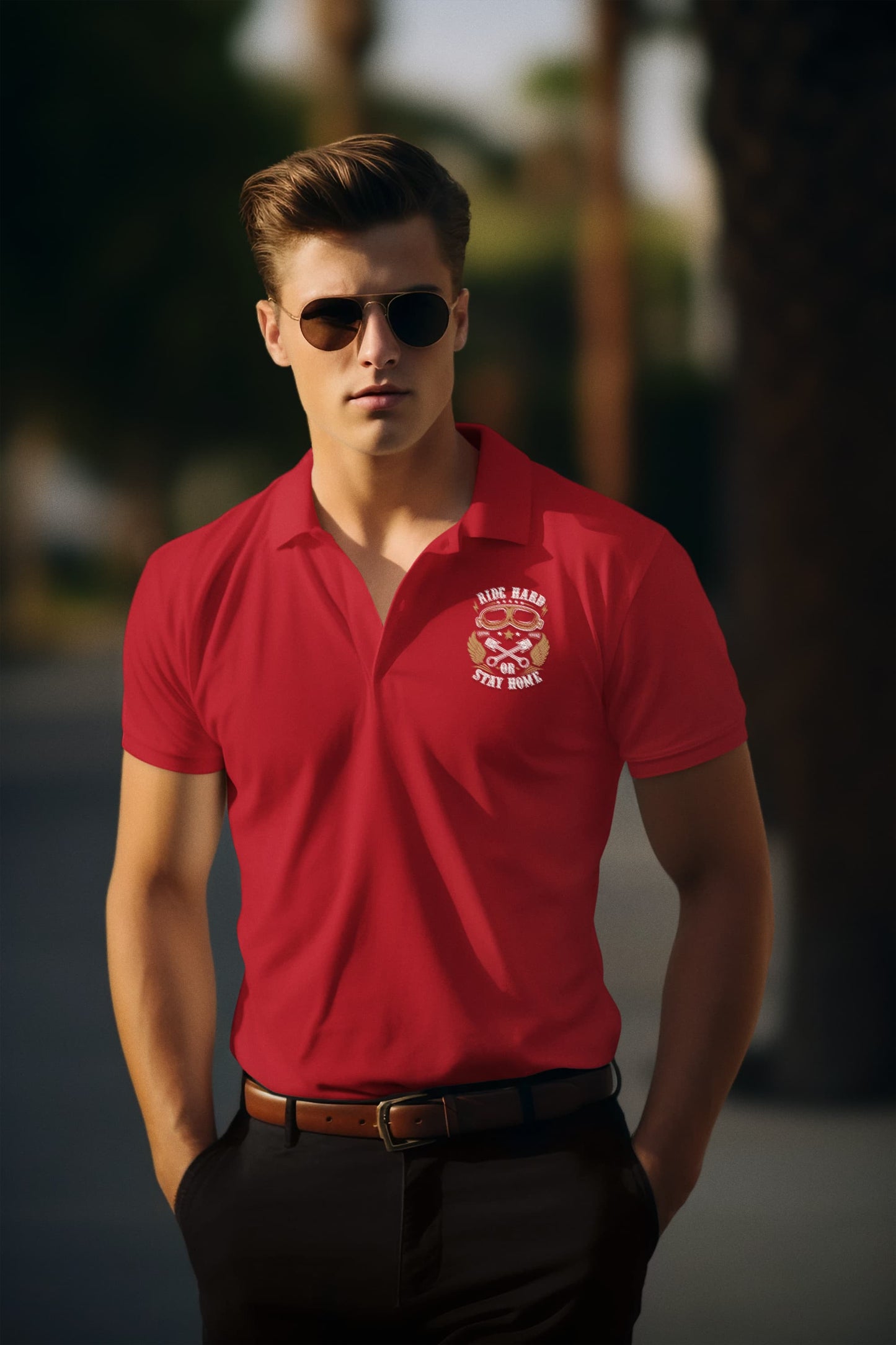 Men's Red Polo T-shirts