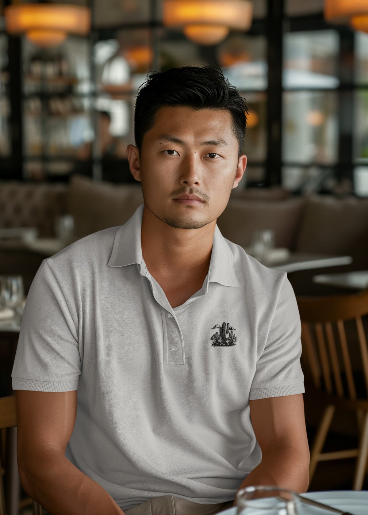 Men's Melange Grey Polo T-shirts