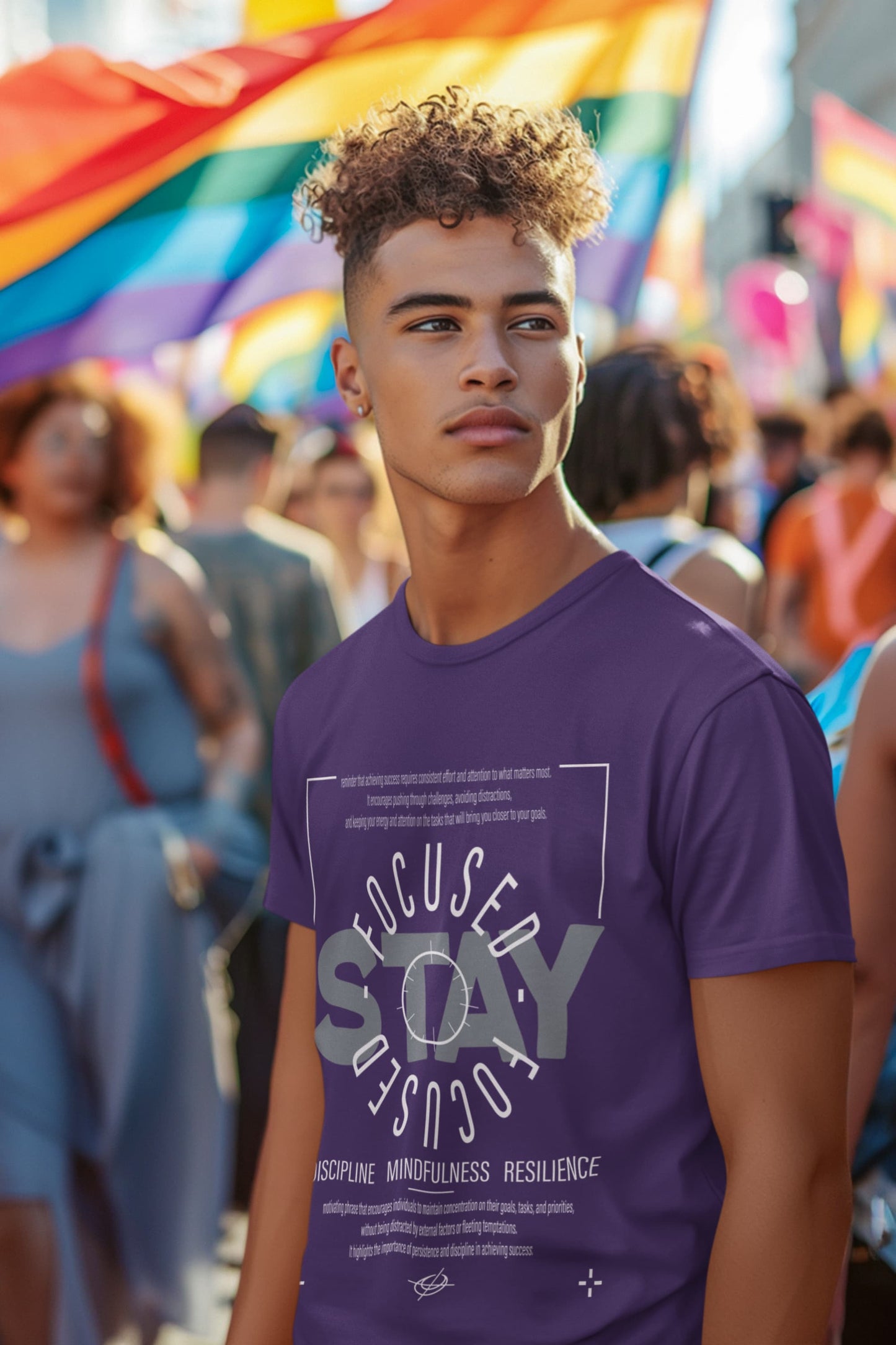 Men's Purple Round Neck T-shirts