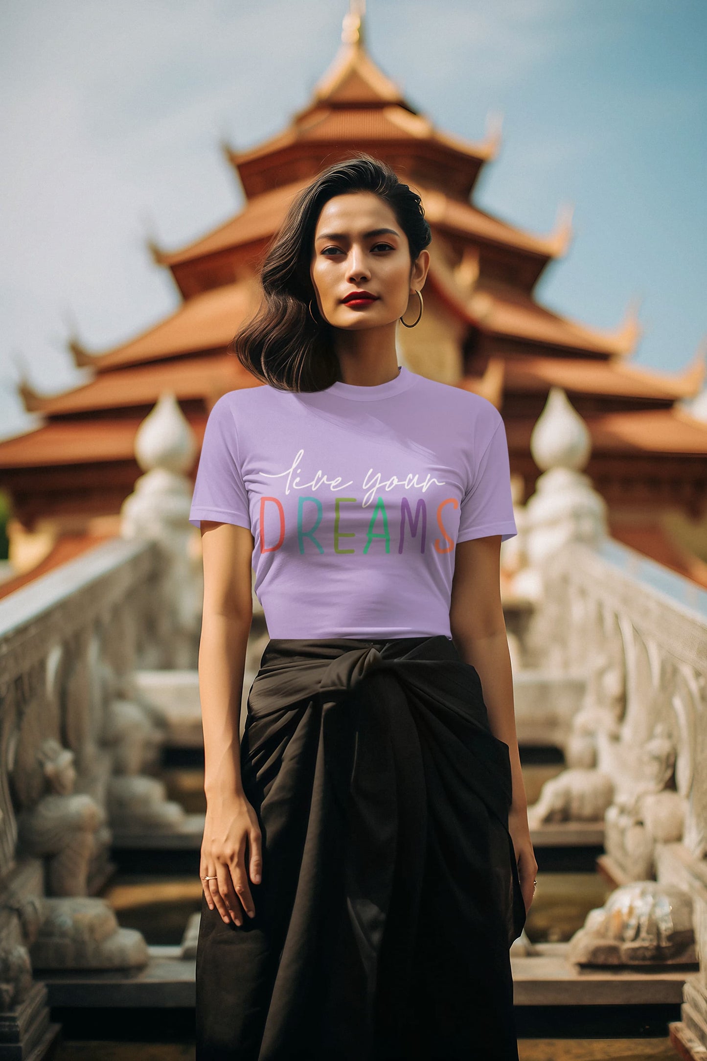 Women's Iris Lavender Round Neck T-shirts