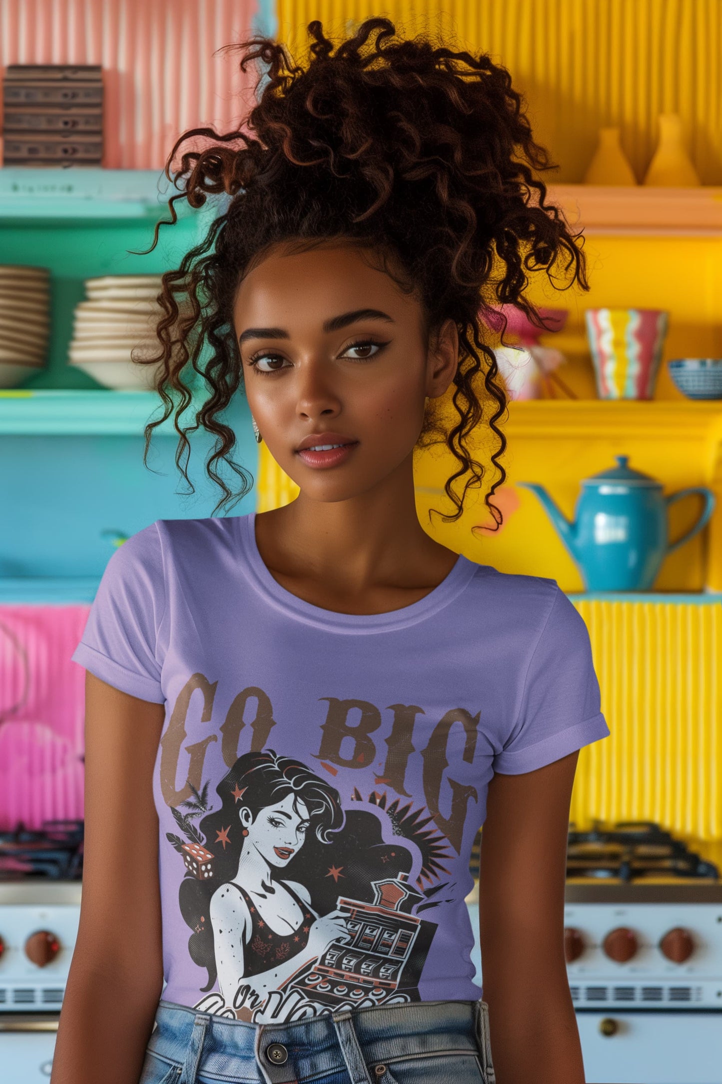 Women's Iris Lavender Round Neck T-shirt