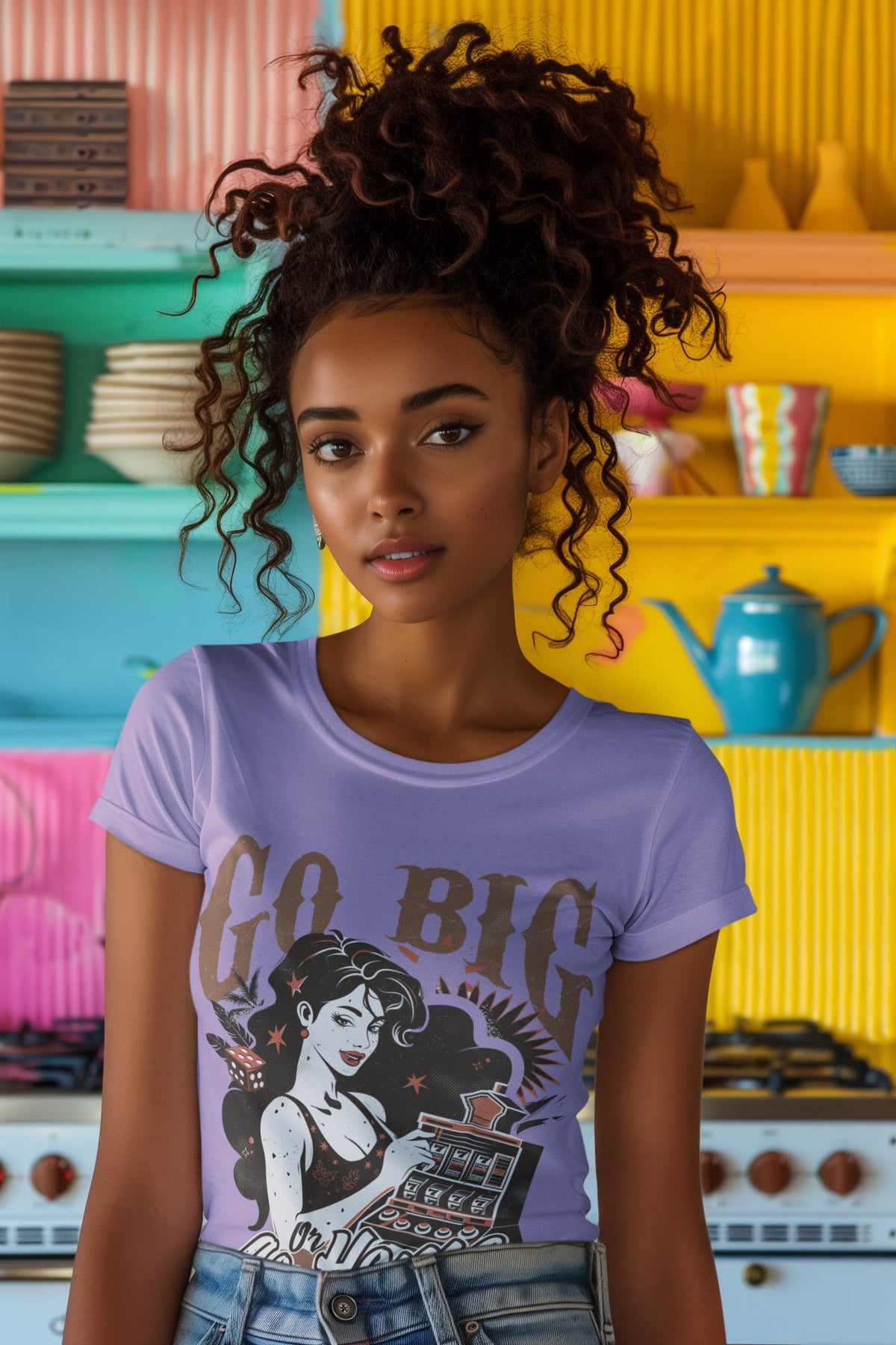 Karavirs® Mover Iris Lavender graphic tee for women India