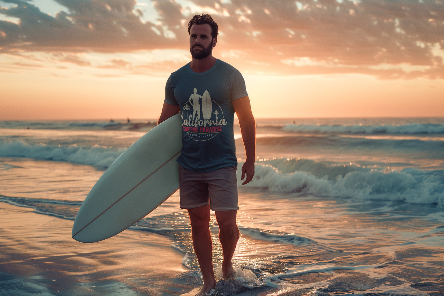 Men's Navy Blue Round Neck T-shirts