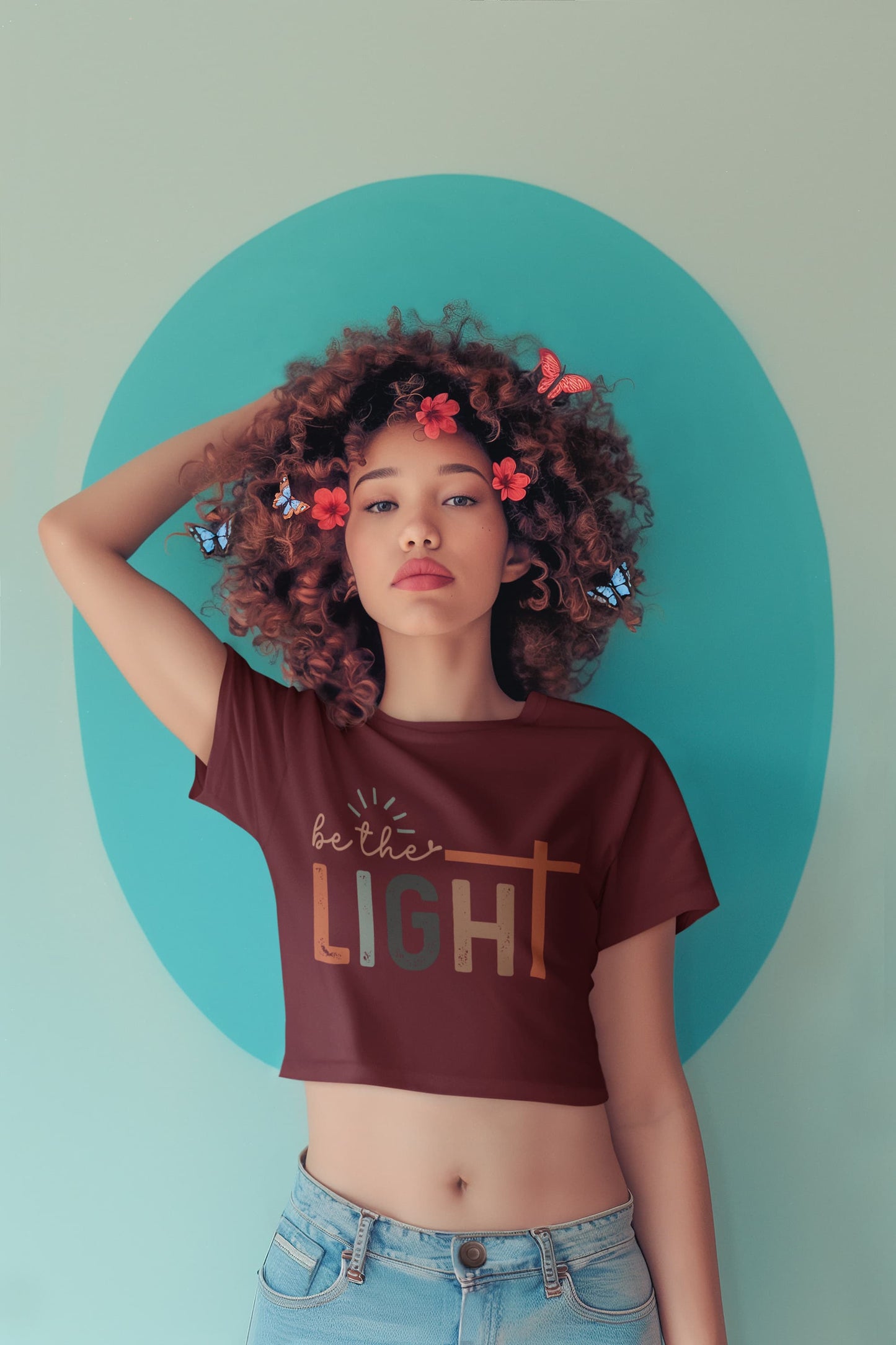 Women's Maroon Crop Tops