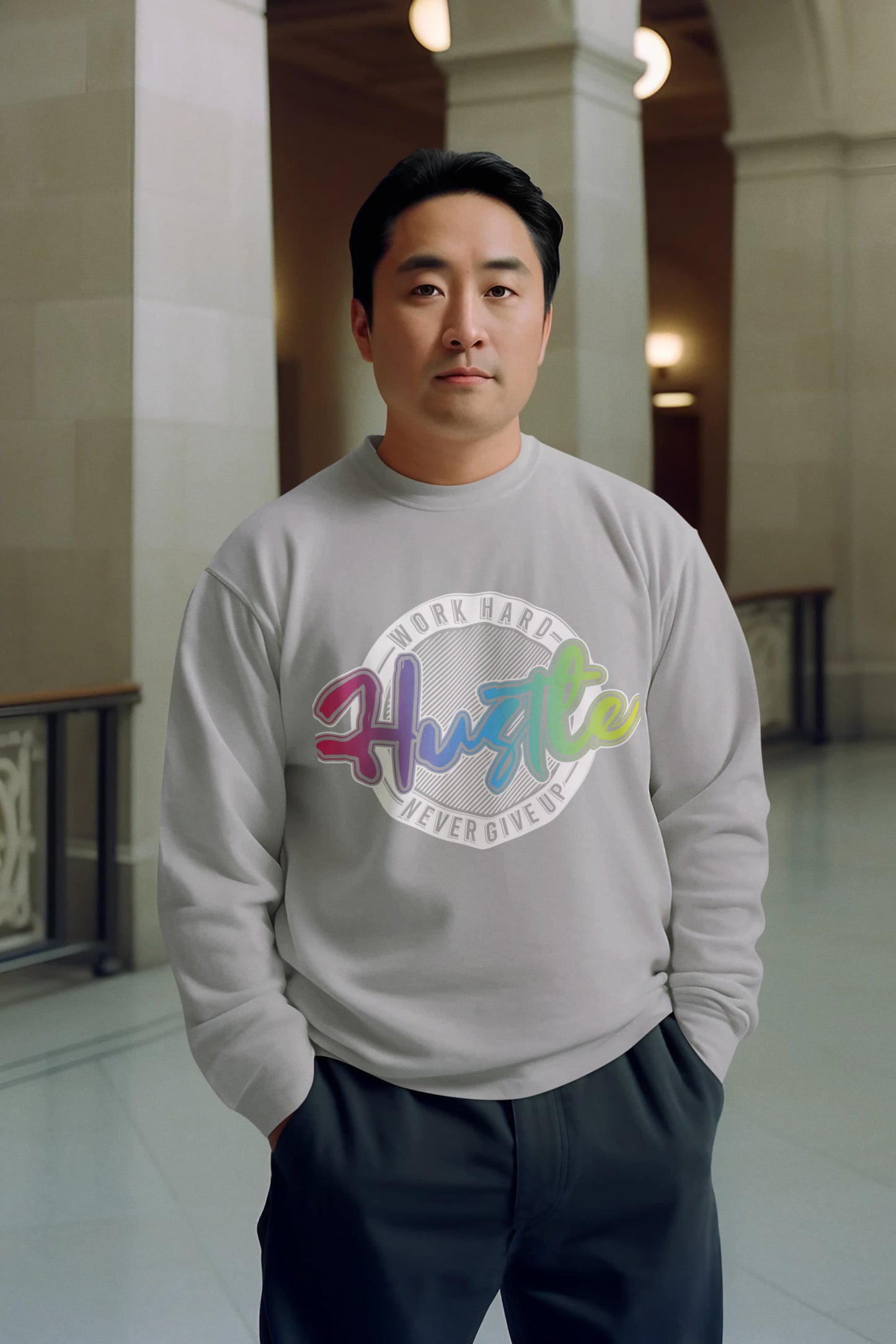 Men's Melange Grey  Sweatshirts