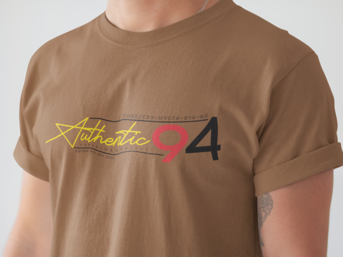 Men's Chocolate Brown Round Neck T-shirt