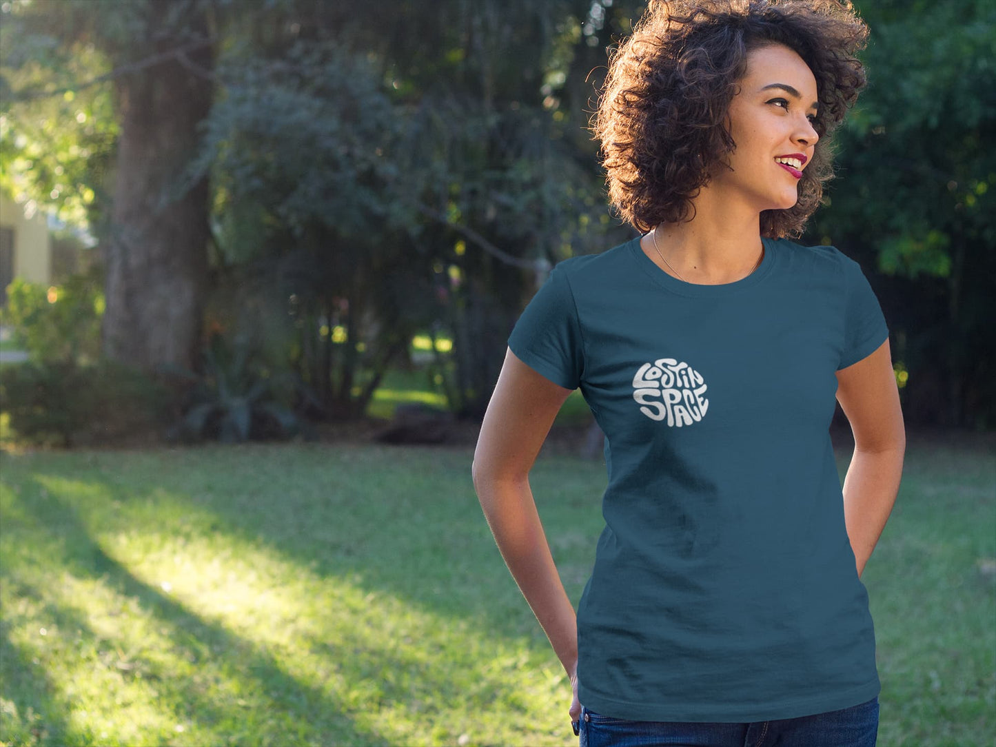 WOMENS NAVY BLUE ROUNDNECK T-SHIRT