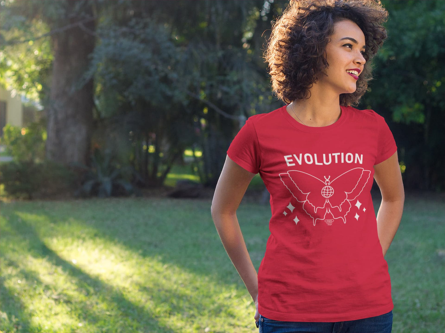 WOMENS RED ROUNDNECK T-SHIRT