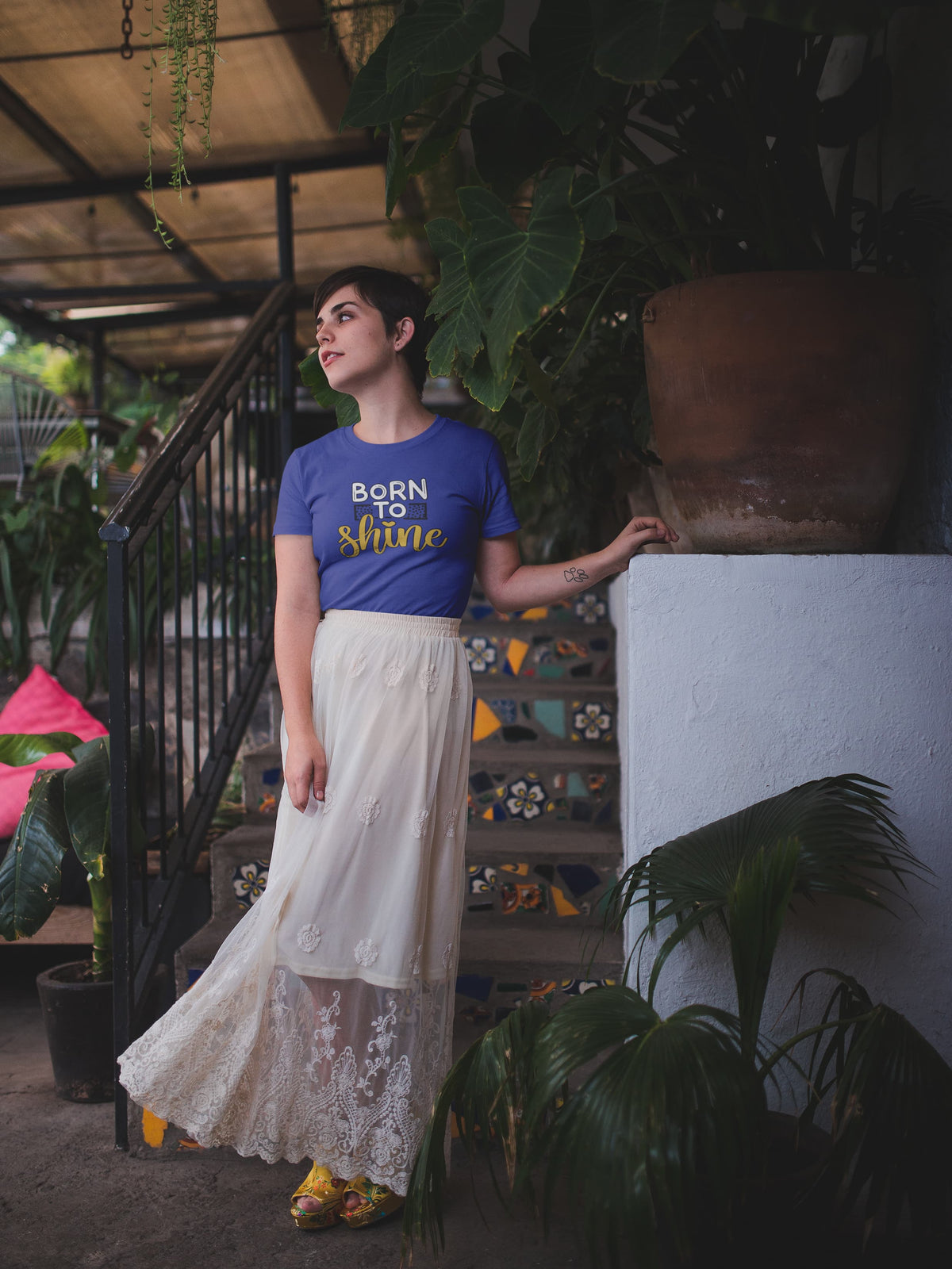 Karavirs® Luminous Royal Blue graphic tee for women India