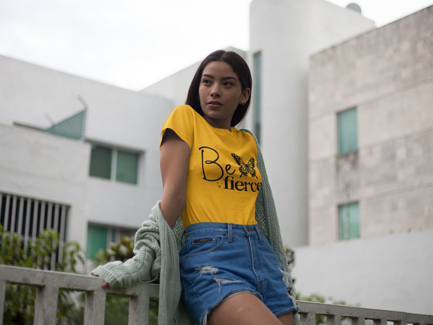 Women's Golden Yellow Round Neck T-shirt