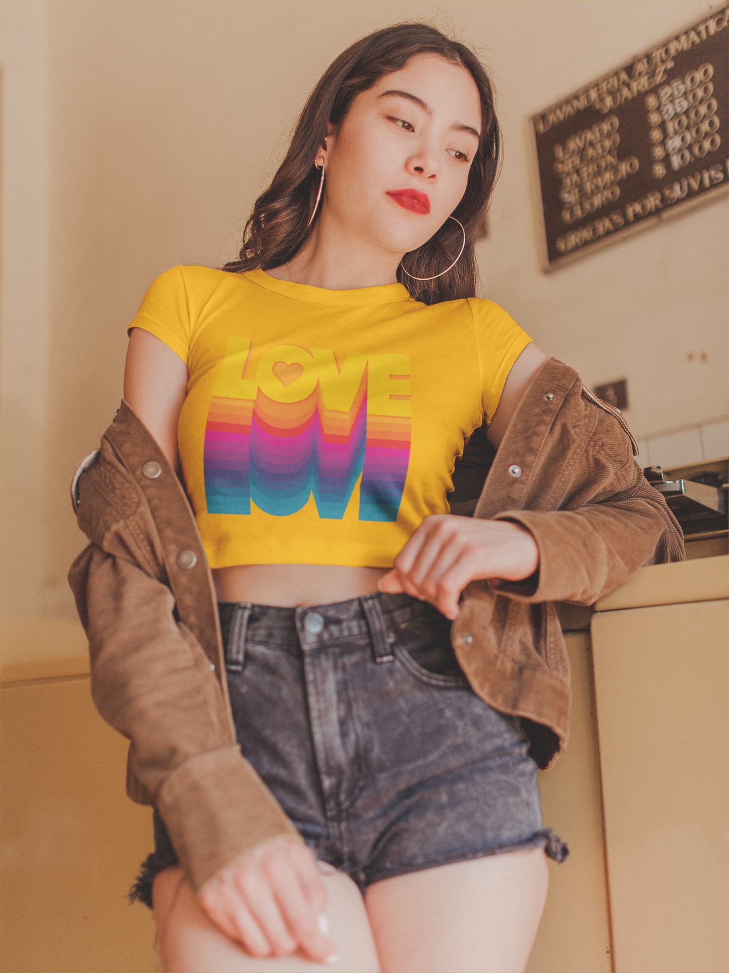 Women's Golden Yellow Crop Tops