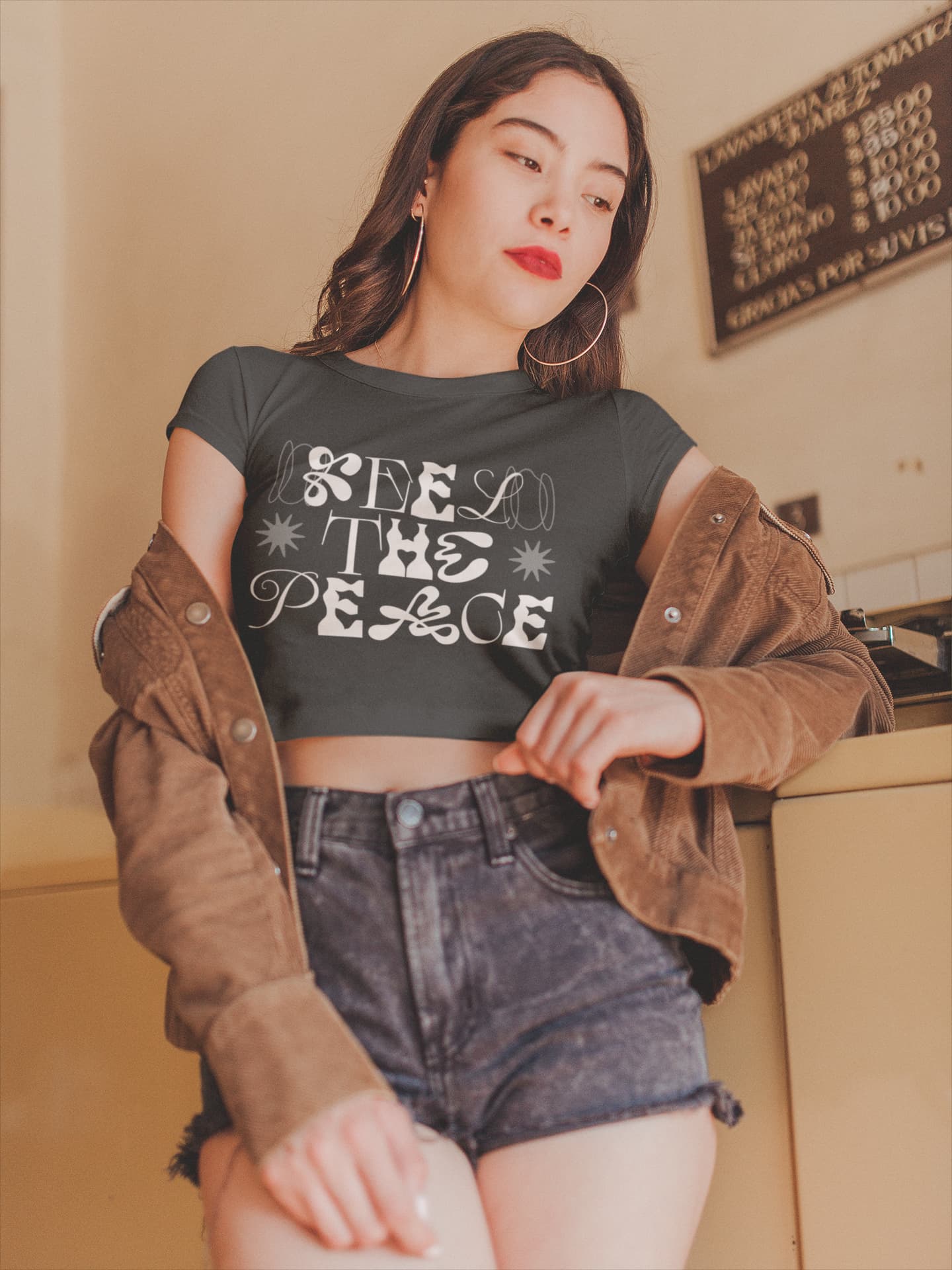 WOMENS BLACK CROP TOP