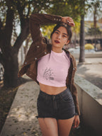 Women's Light Pink Crop Tops