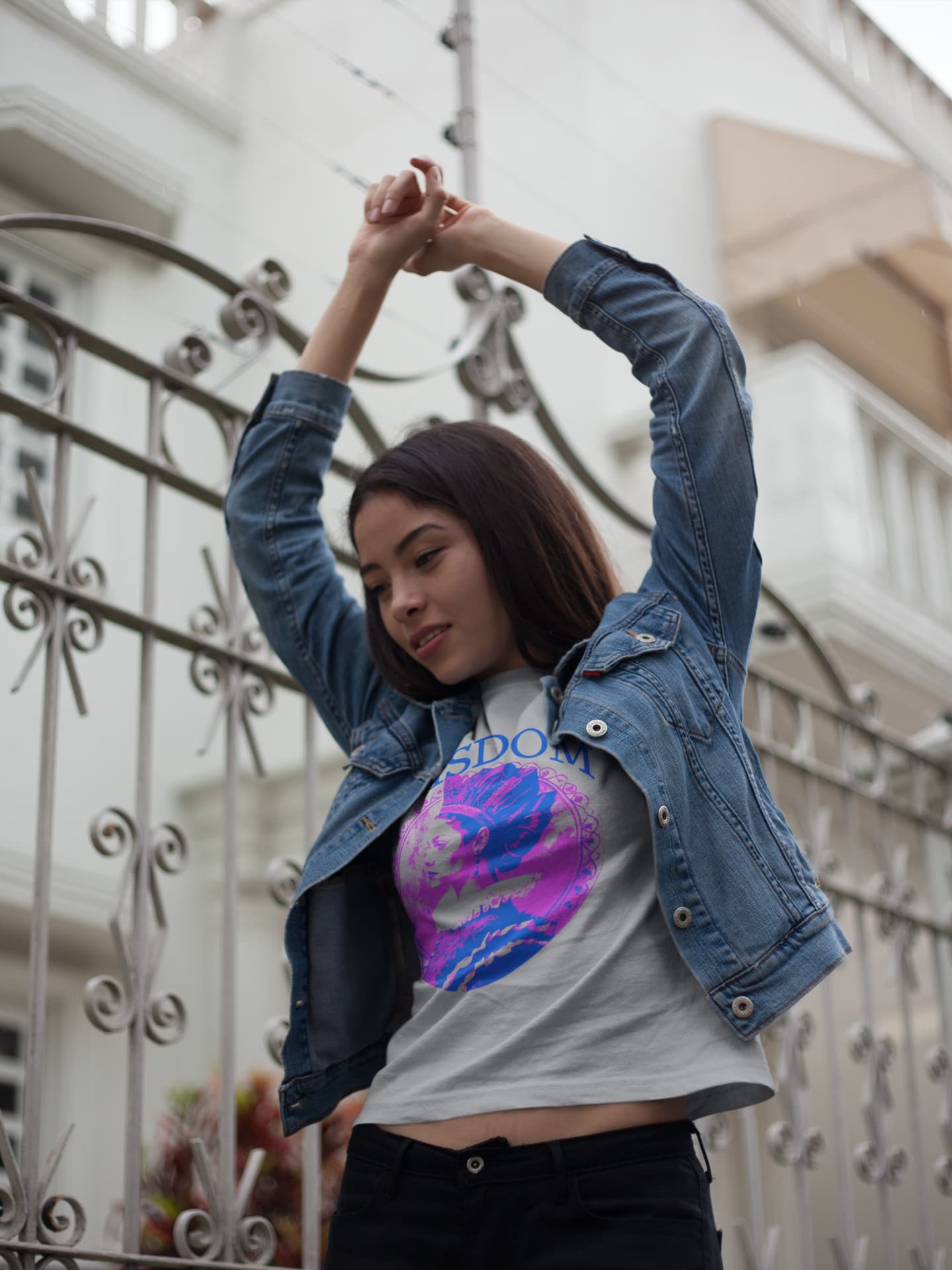 Women's Melange Grey Round Neck T-shirts