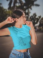 Women's Sky Blue Crop Tops