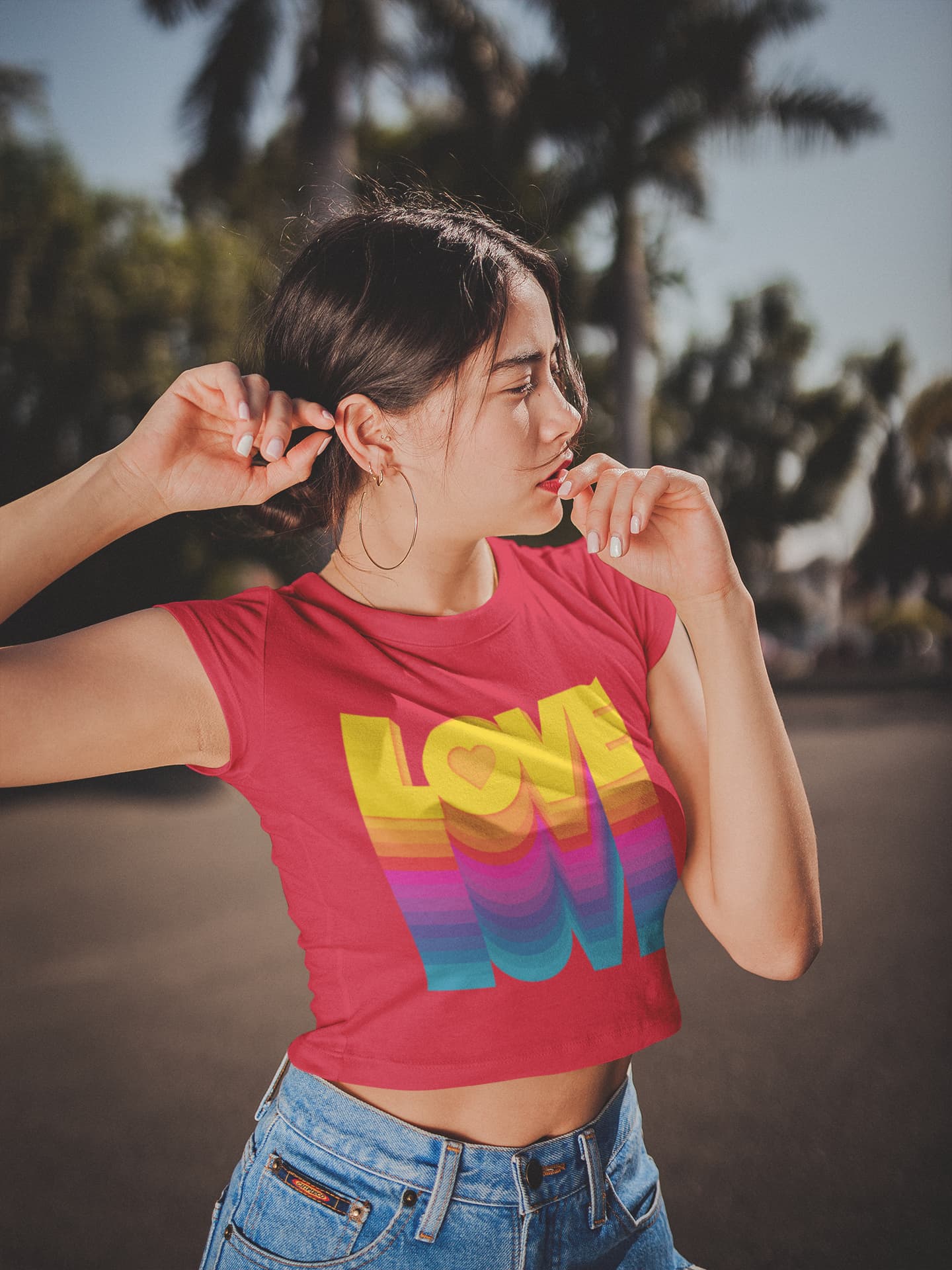 Women's Red Crop Tops