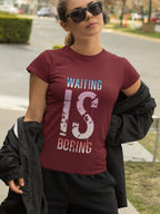 Women's Maroon Round Neck T-shirts