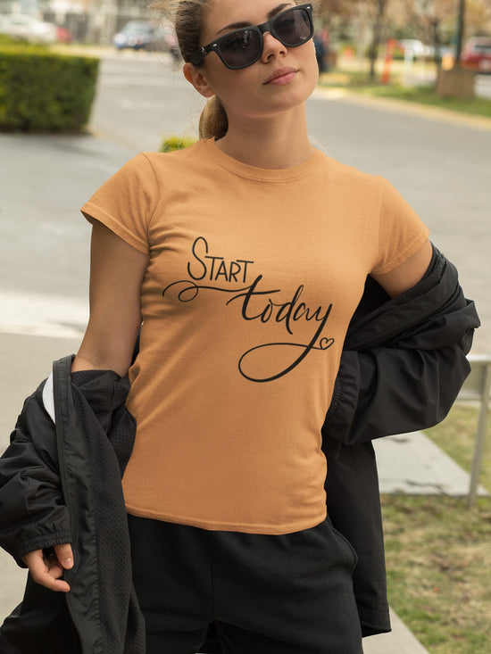 WOMEN MUSTARD YELLOW ROUNDNECK T-SHIRT