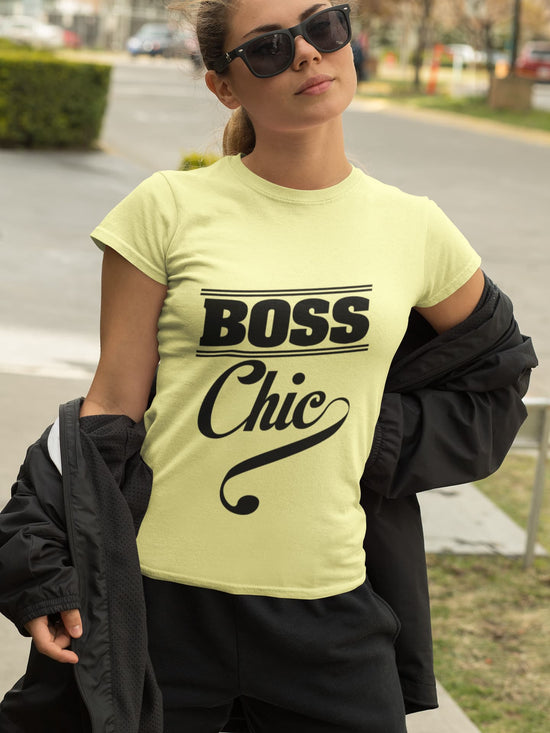 Women’s Butter Yellow Round Neck T-shirts