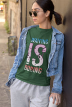 Women's Olive Green Round Neck T-shirts