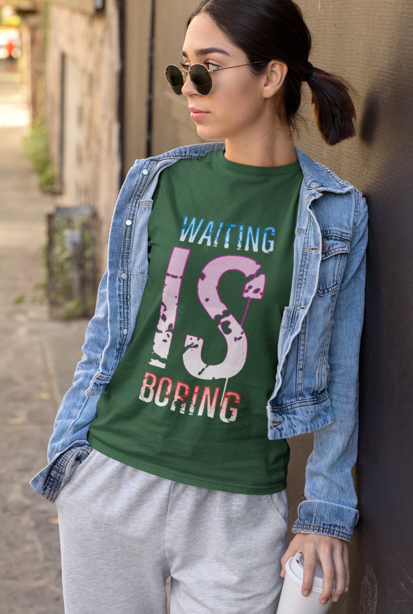 Women's Olive Green Round Neck T-shirts