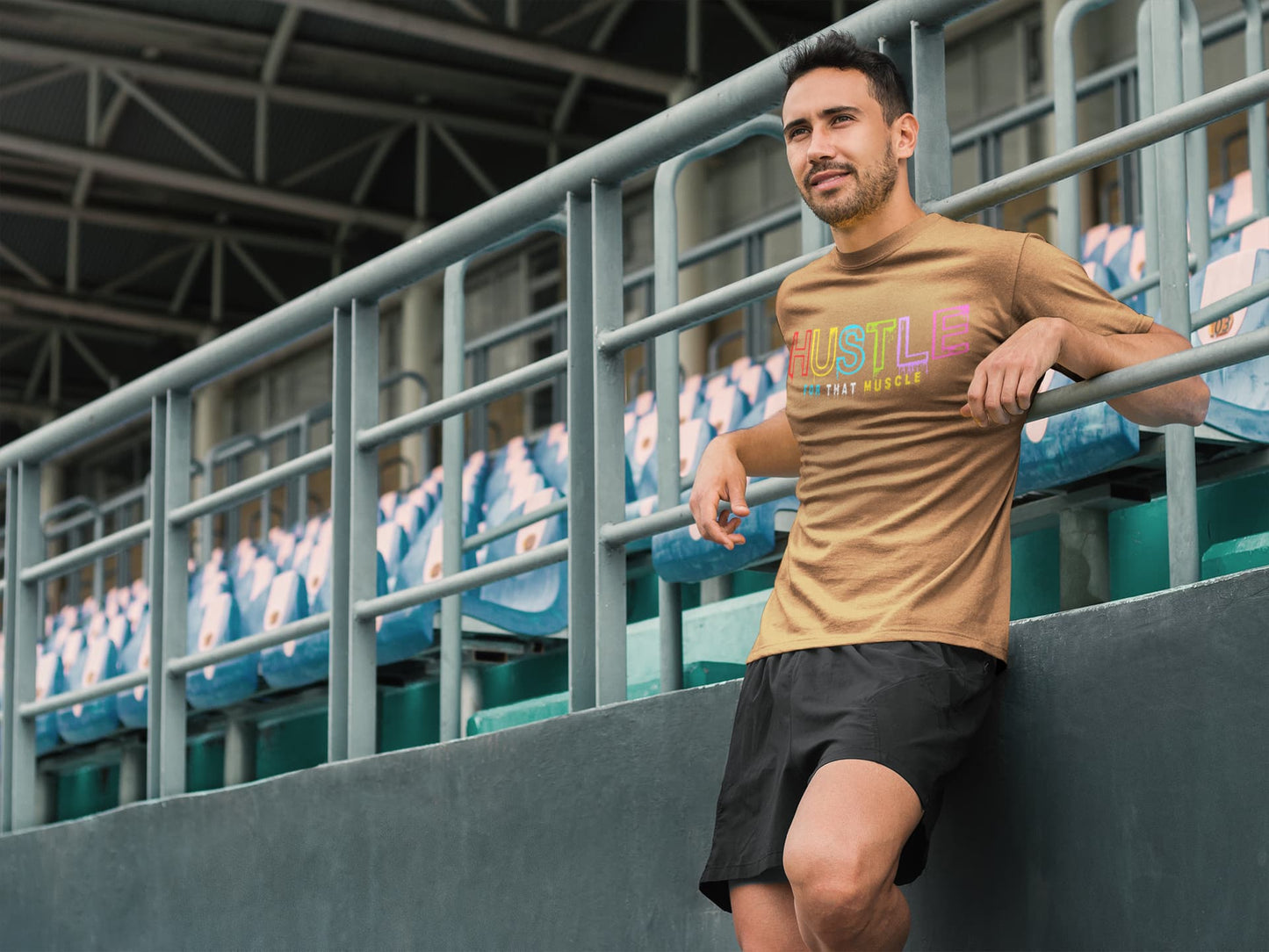 Men's Chocolate Brown Round Neck T-shirt