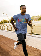 Men's Smoke Blue Round Neck T-shirt