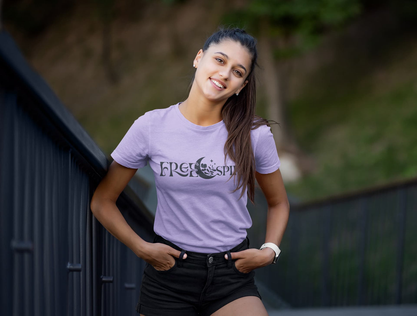 Women's Iris Lavender Round Neck T-shirts