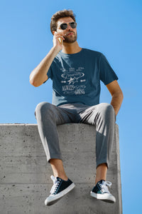 MENS NAVY BLUE ROUNDNECK T-SHIRT