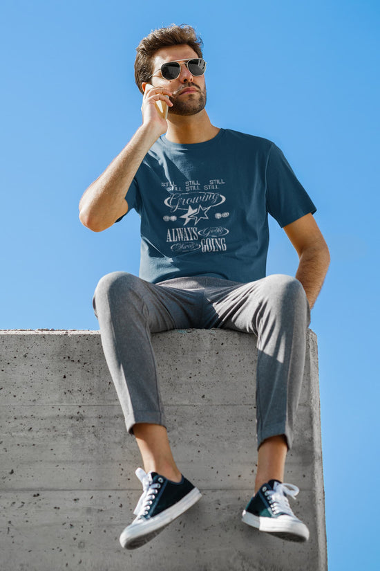 MENS NAVY BLUE ROUNDNECK T-SHIRT