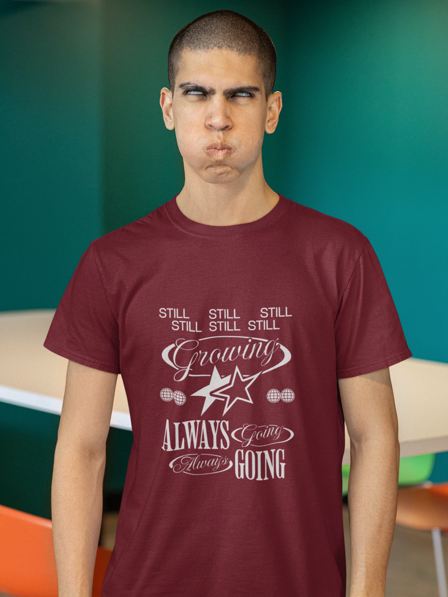 MENS MAROON ROUNDNECK T-SHIRT