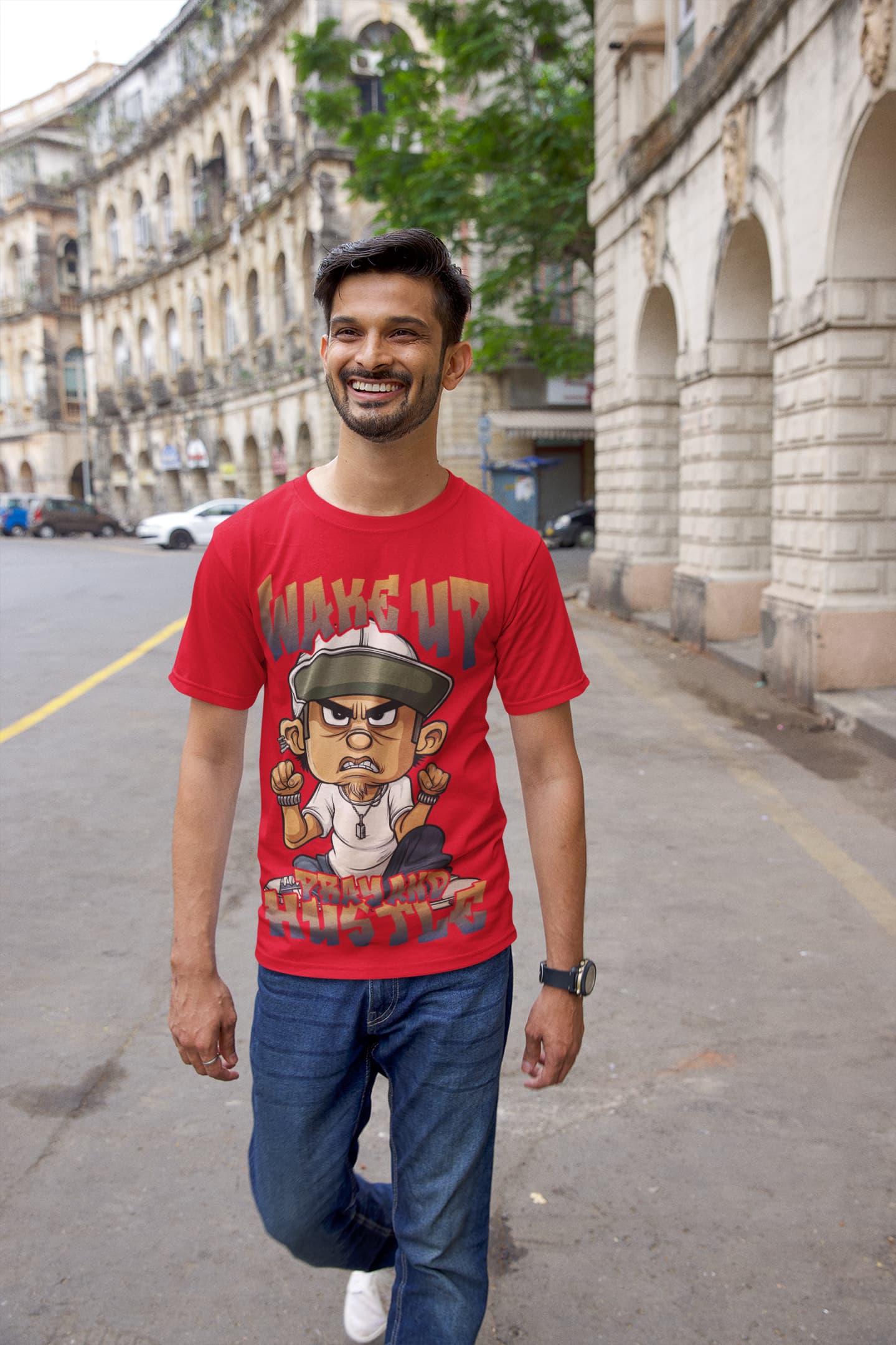 Men's Red Round Neck T-shirts