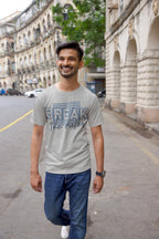 Men's Melange Grey Round Neck T-shirts