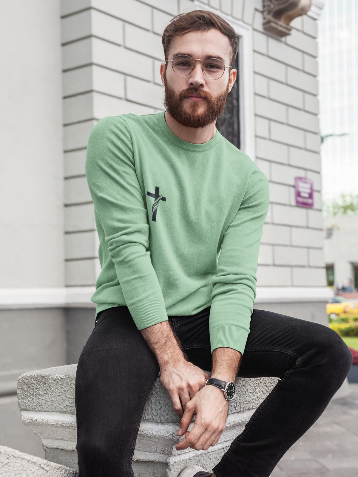 Karavirs® Navigator Mint Green sweatshirt for men India