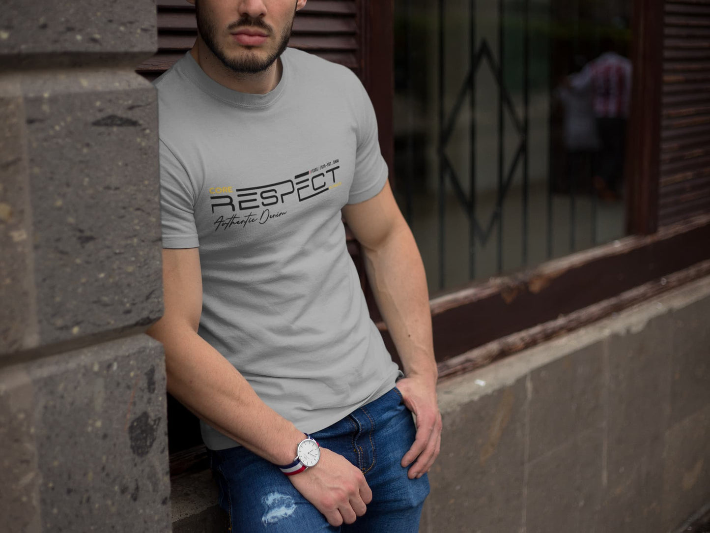 Men's Melange Grey Round Neck T-shirts