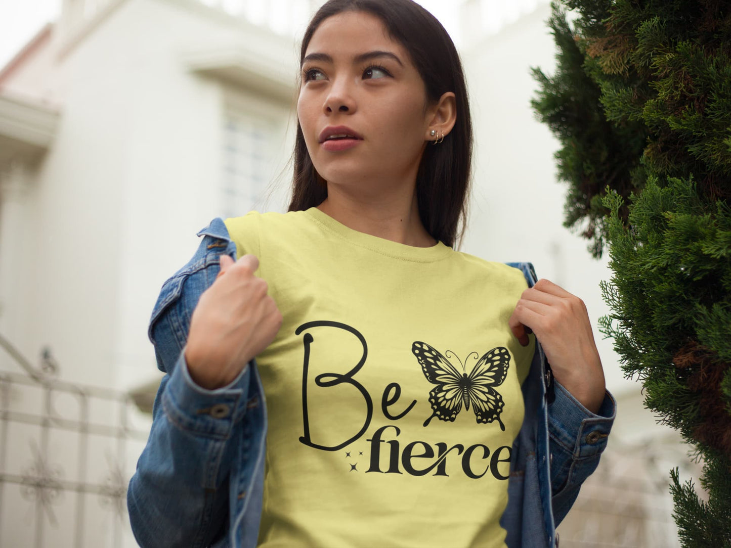 Women's Butter Yellow Round Neck T-shirt
