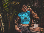 Women's Sky Blue Crop Tops