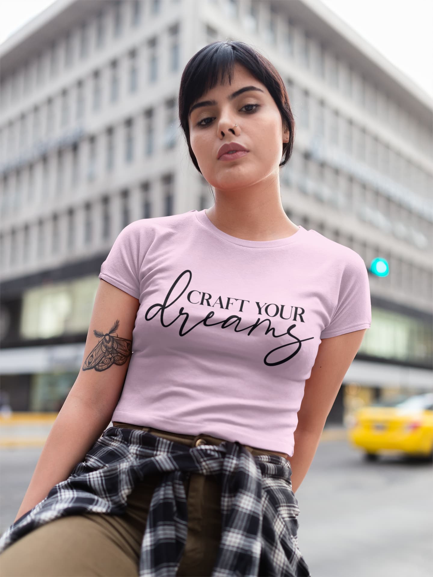 WOMENS LIGHT PINK CROP TOP