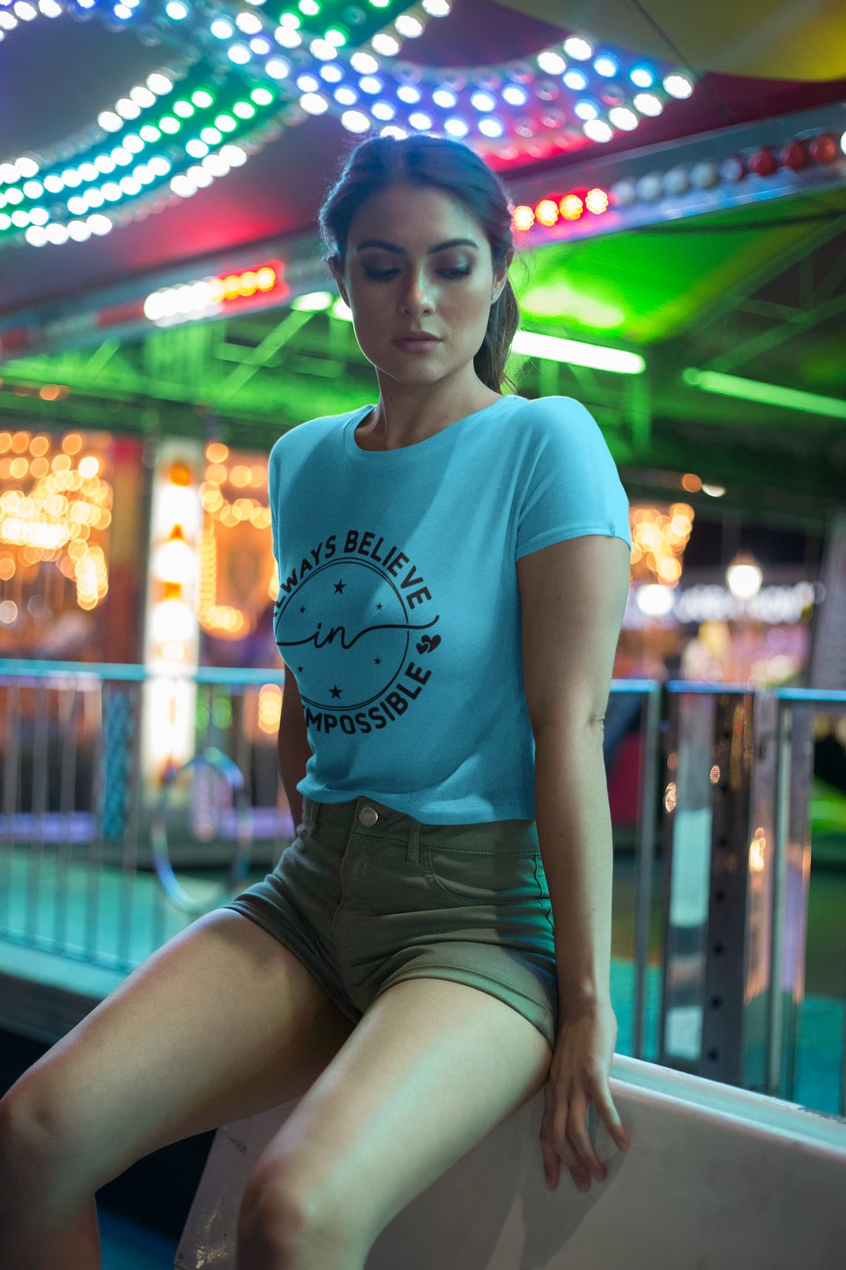 Karavirs® Convinced Sky Blue crop top for women India