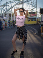 WOMENS LIGHT PINK CROP TOP