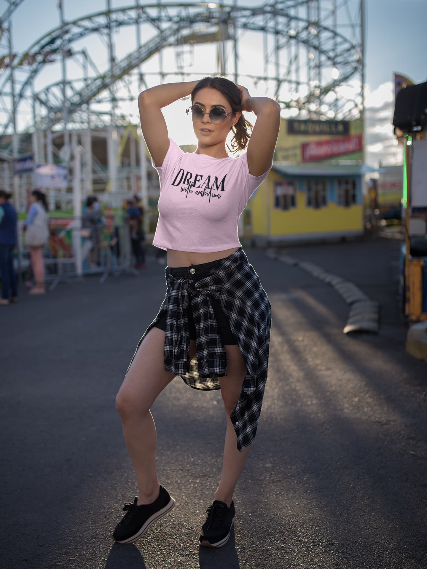 WOMENS LIGHT PINK CROP TOP