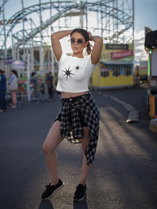 WOMENS WHITE CROP TOP